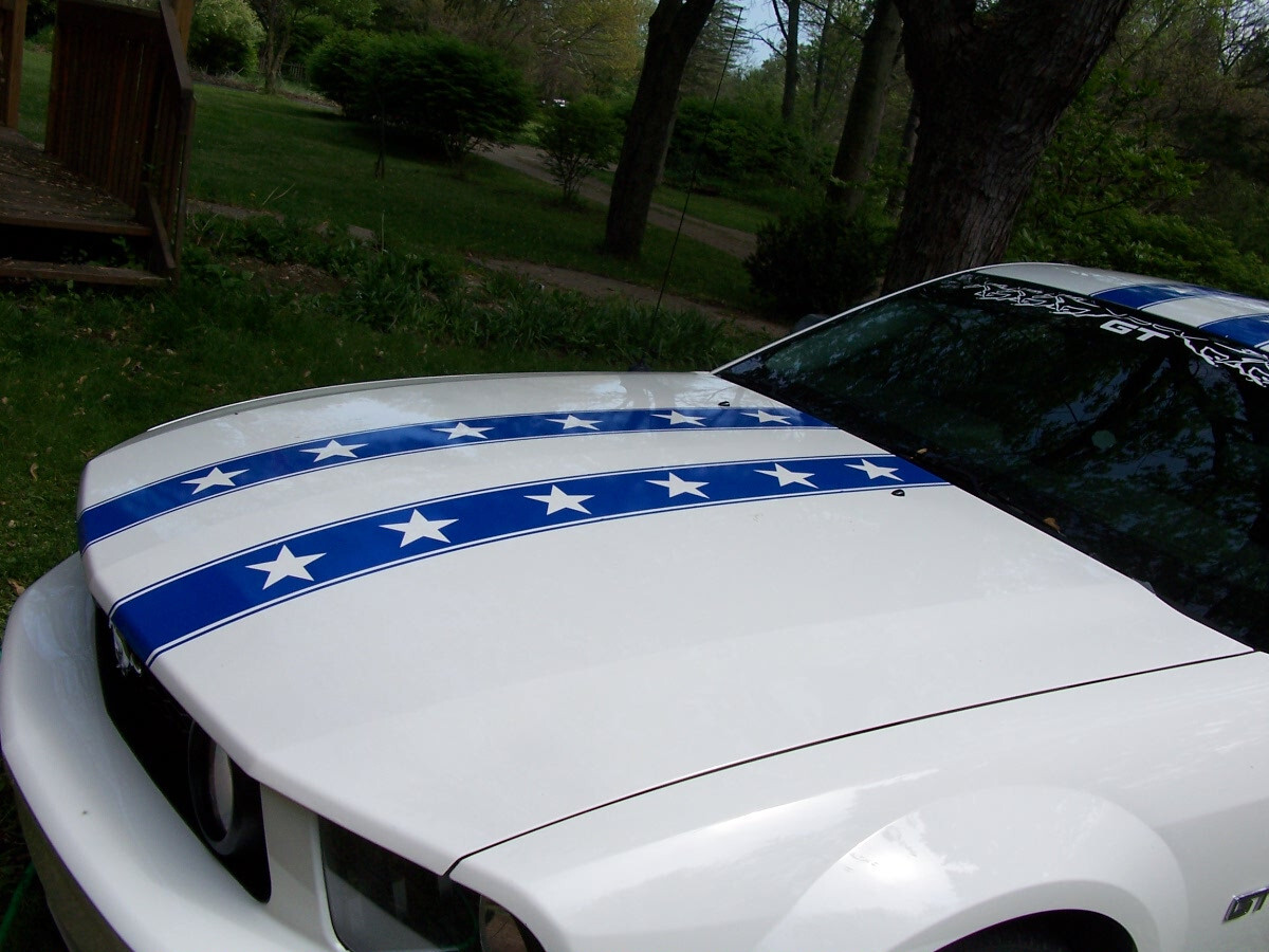 UNIVERSAL 6″ Star Hood Rally Stripe Graphics Stripes FIT All Car Truck SUV