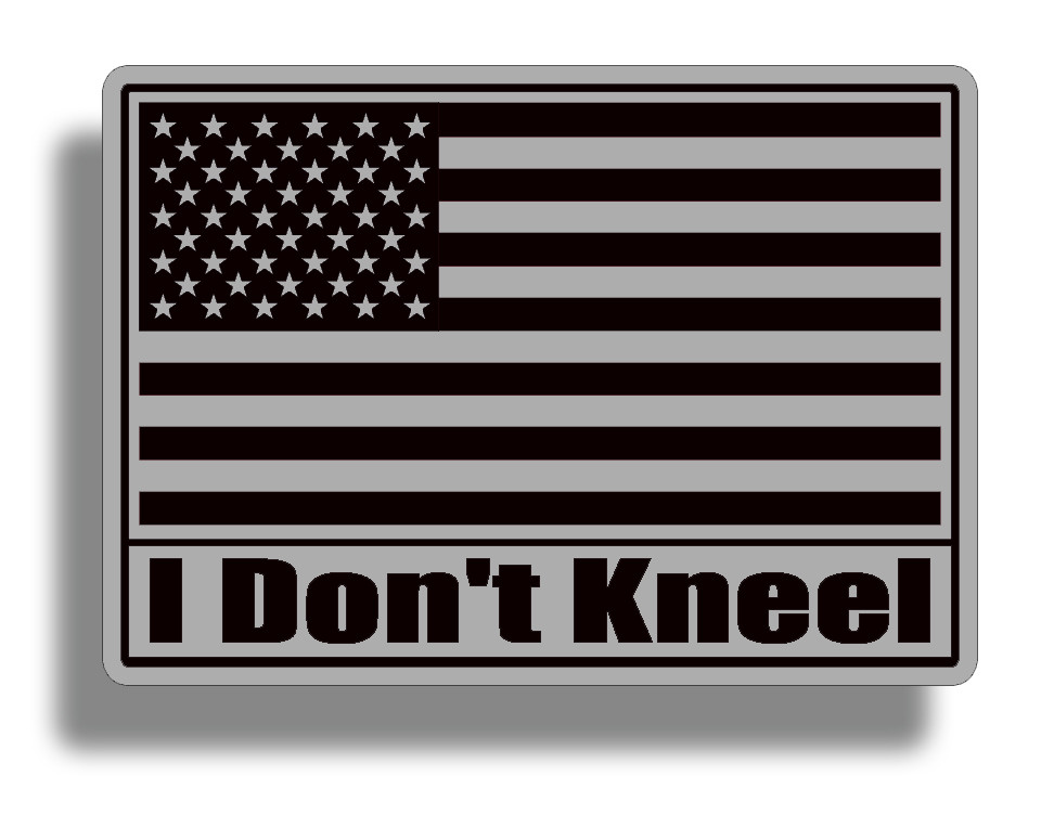 I Don’t Kneel Subdued USA American Flag Sticker Grunge Decal Car Cup Laptop