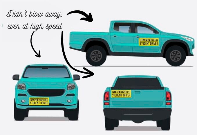 New Student Driver Car Sticker, Magnetic, Waterproof, UV Resistant