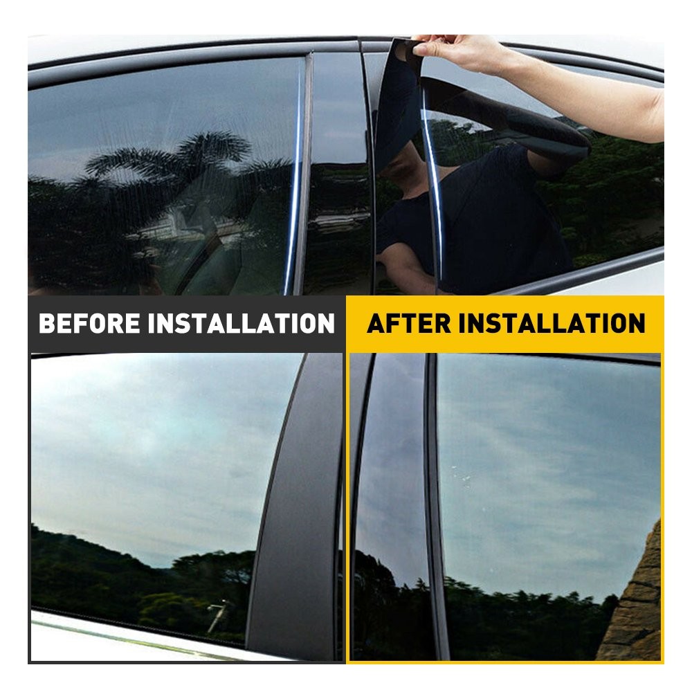6/12Pcs Pillar Posts for Toyota Corolla 2014-2018 Set Door Trim Cover Kits Black
