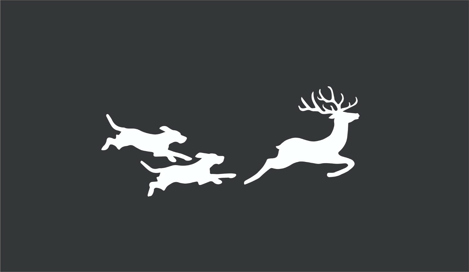 Dogs Running Deer Design 1 Hunting Vinyl Decal Sticker Window – FREE SHIPPING