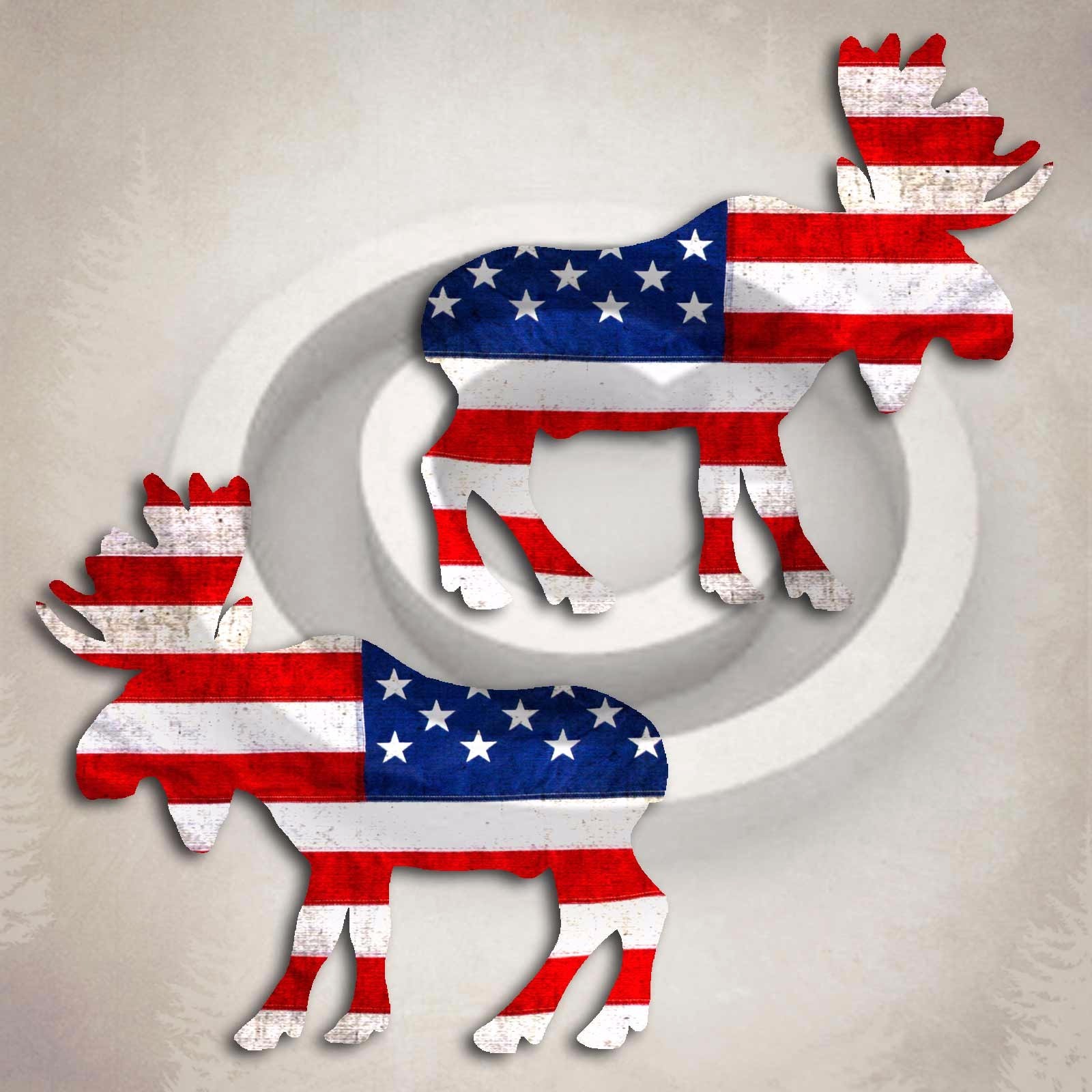 American Flag Moose Decal Sticker Car Truck Alaska Canada Camping Hunting