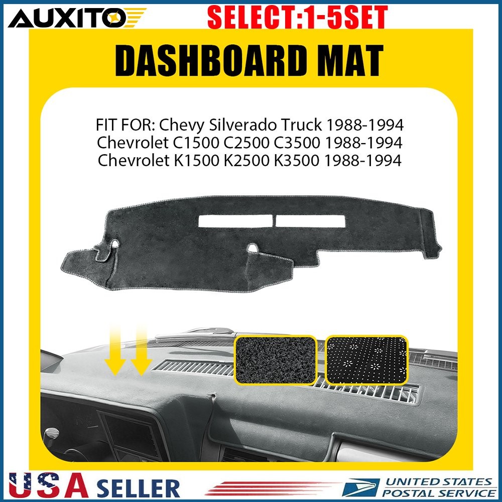 Gray Dash Mat Cover For 1988-94 Chevrolet C2500 C3500 K1500 K2500 Dashboard 1-5X