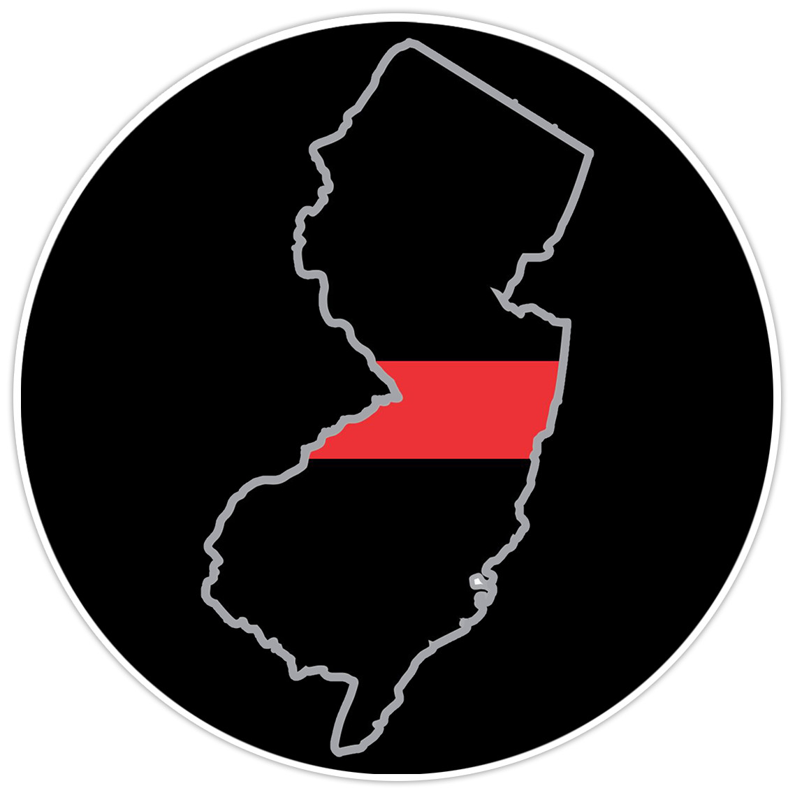 First Responder Thin Red Line New Jersey Firefighter Bumper Sticker Military 5″