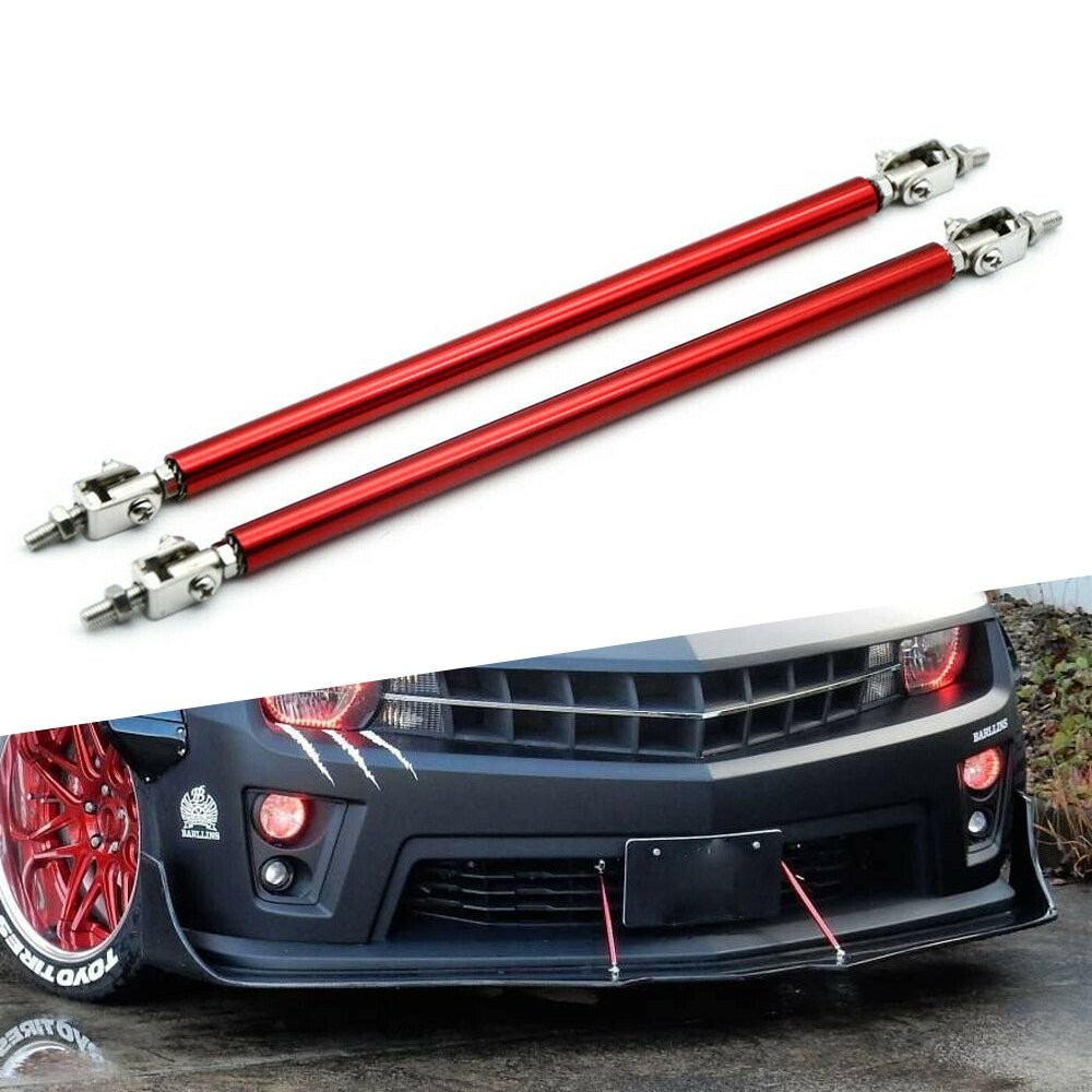 2/4x Universal Adjustable Front Bumper Lips Splitter Strut Rod Tie Support Bar A