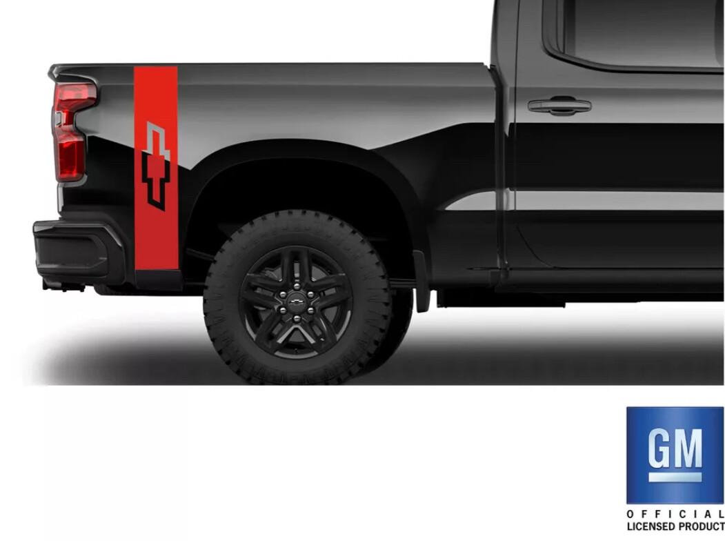 2019 20 21 22 23 24 Chevy Silverado 1500 Bowtie Rear Bed Decals Set of 2