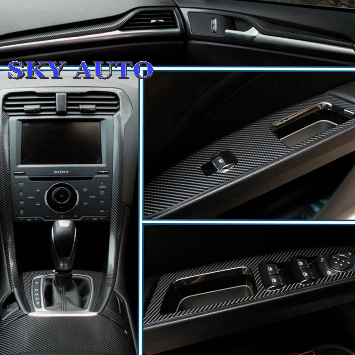 4D Black GLOS Carbon Fiber Vinyl Air Release Pockets Bubble Free