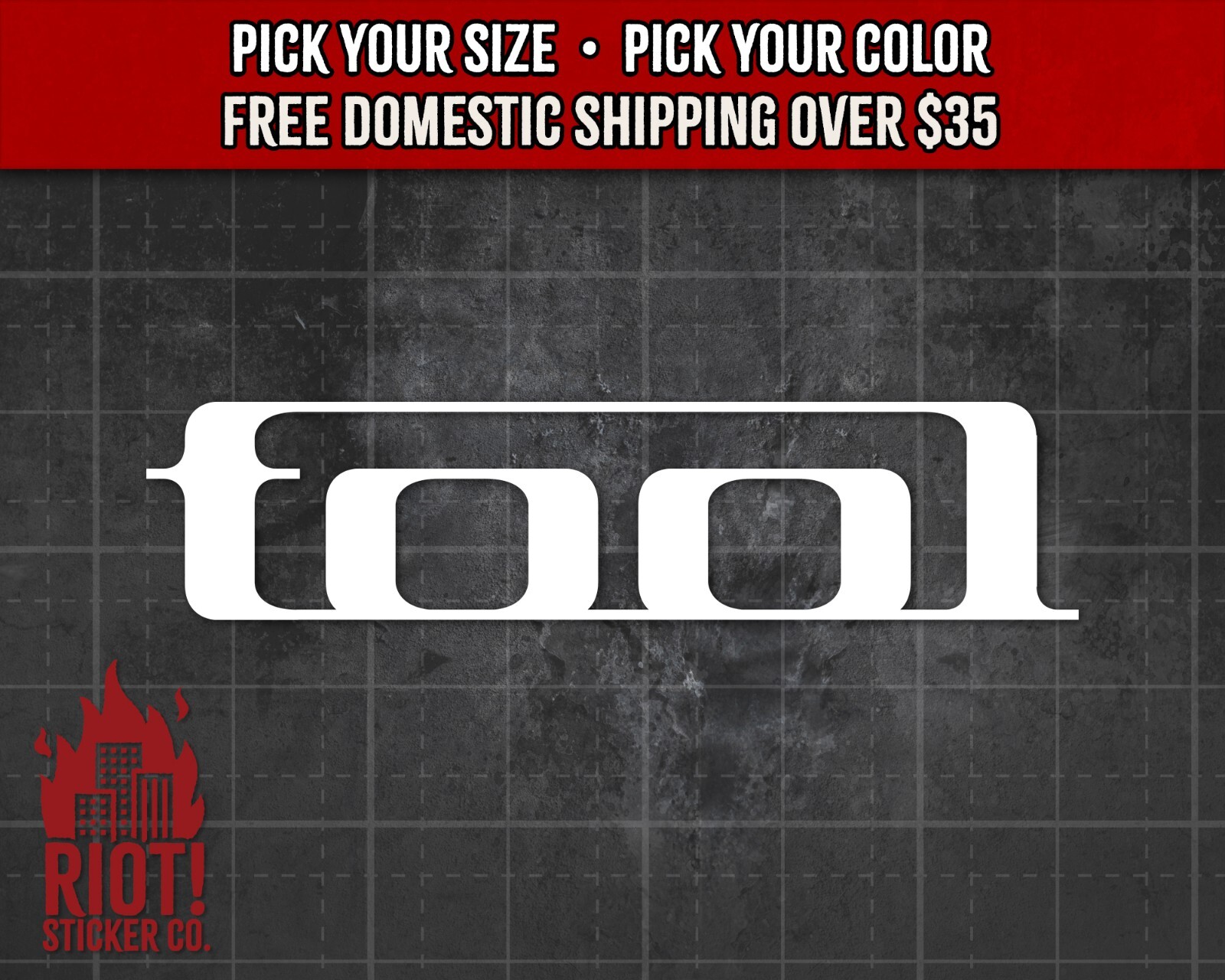 Tool Decal for Car Sticker for Laptop Yeti Window Band Rock, Metal