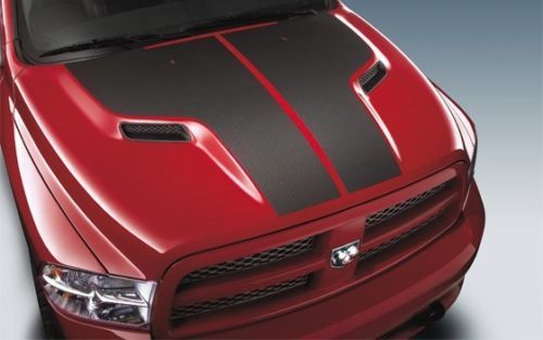 2009-2018 DODGE RAM 1500 BLACK T STRIPE HOOD DECAL APPLIQUE EMBLEM OE NEW MOPAR