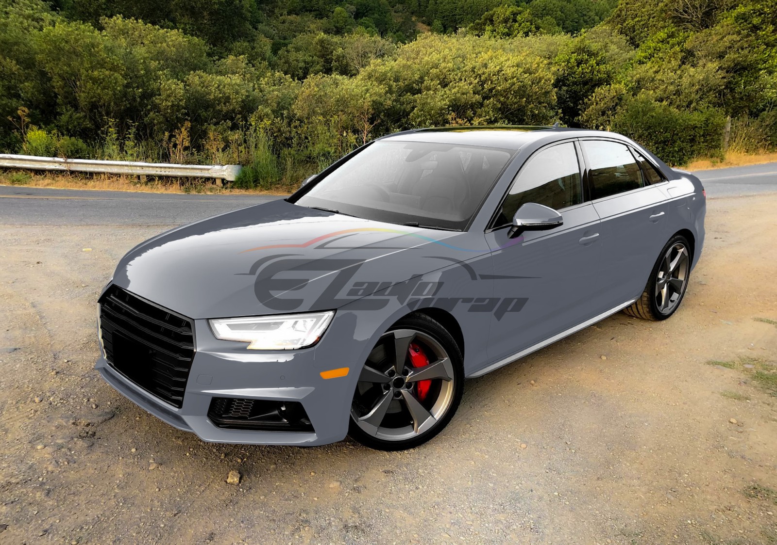 High Gloss Dark Nardo Gray Car Vinyl Wrap Sticker Decal Sheet Film Air Release