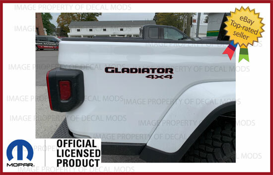 (2x) 2020 – 2023 Jeep Gladiator 4×4 Bed Side Decals Stickers JT Black Red FJ1G3