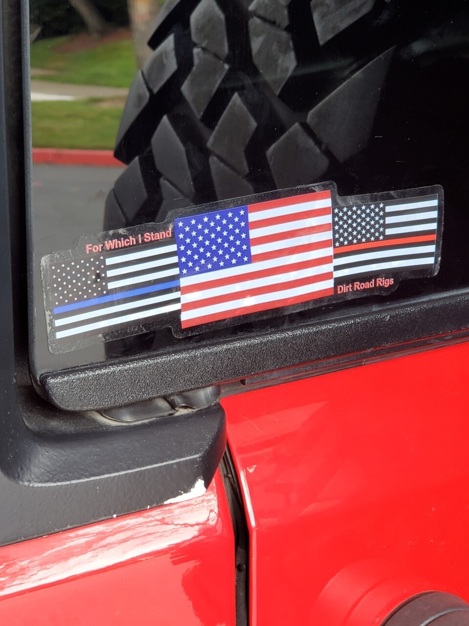 For Which I Stand Blue Line, American, Red Line Flag decal