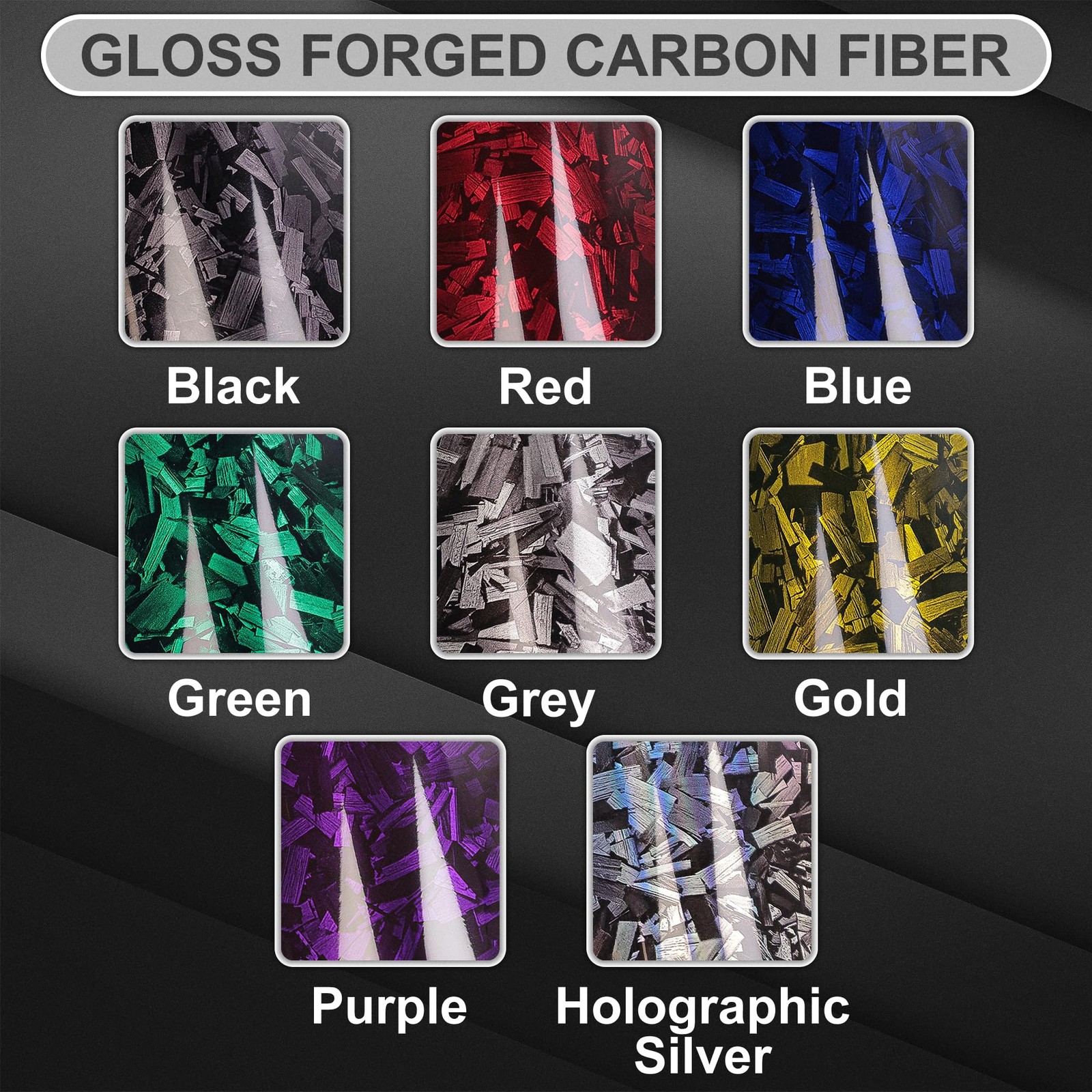 Grey Forged Carbon Fiber Vinyl Wrap 1×5 FT Body Film Air Release Interior DIY