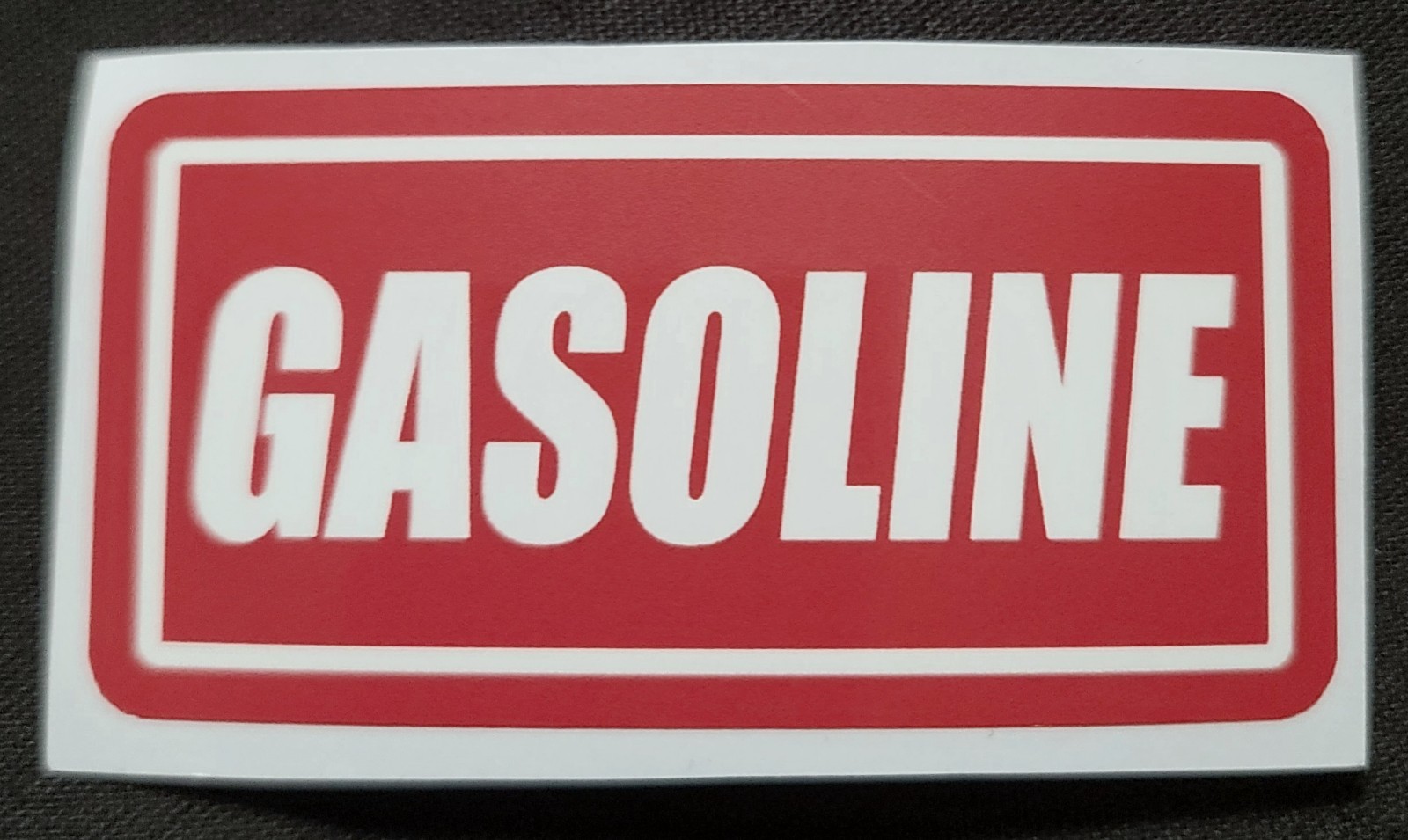 HOT ROD STICKER “GASOLINE” 3 X 1 1/2″ GLOSSY GREAT QUALITY