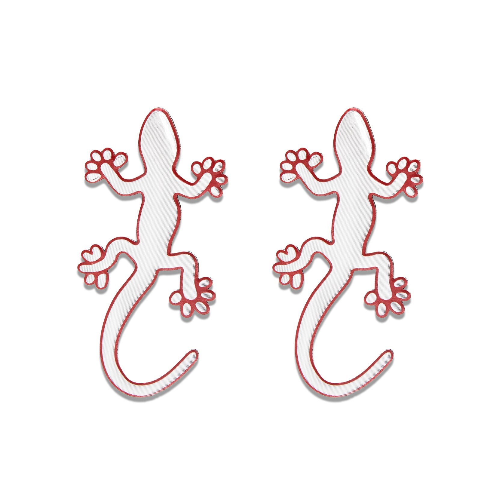 2 Red Lizard Decal Bubble For Motorcycle Dirt Bike ATV Go Kart