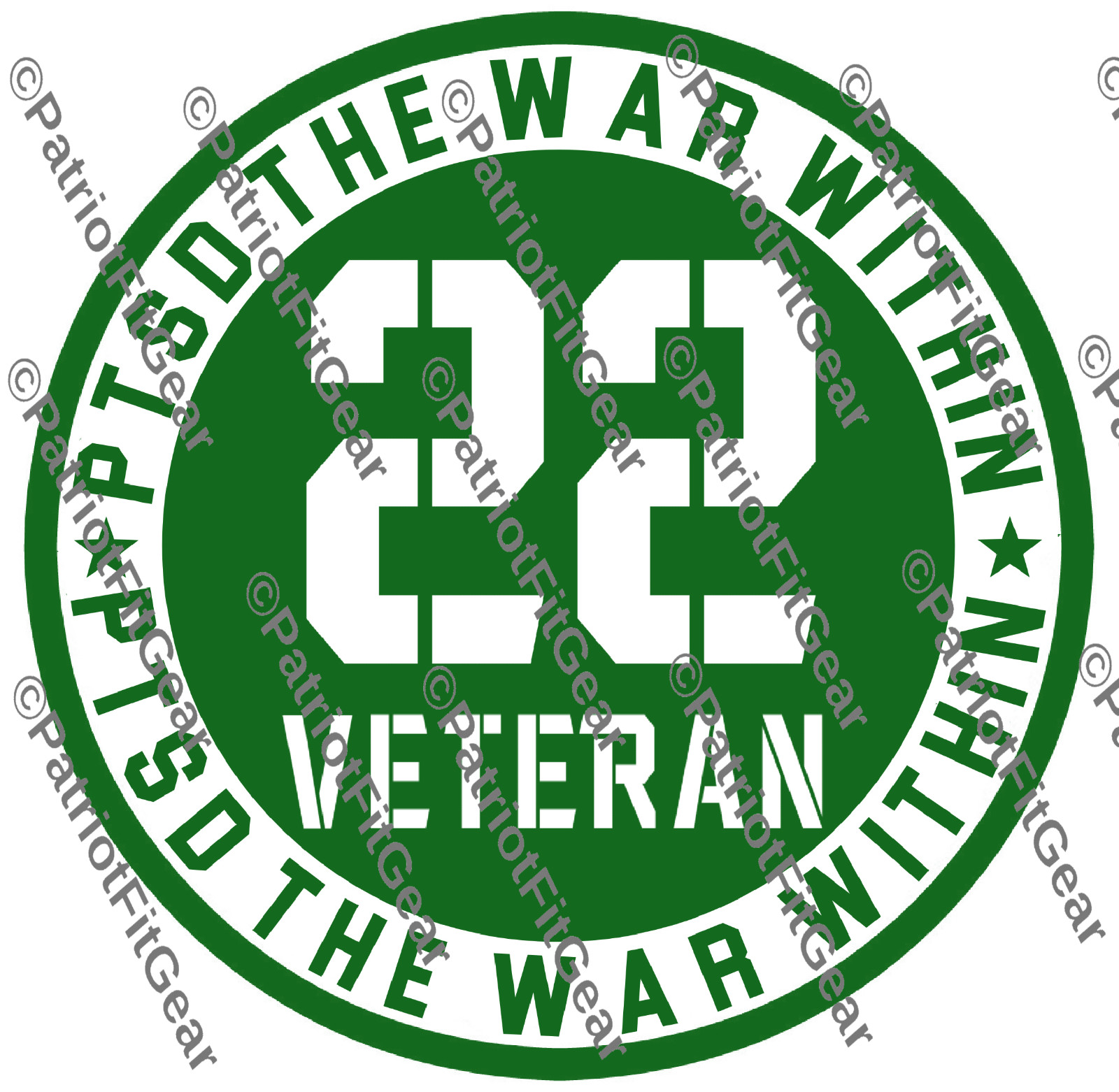 Veteran 22,PTSD The War Within,Support Our Troops,Military,Custom Vinyl Decal