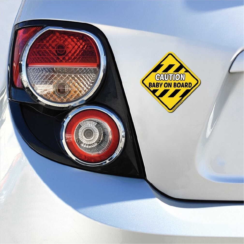 NEW “CAUTION BABY ON BOARD” Car Magnets by Imagine This – 5 3/4″ x 5 3/4″