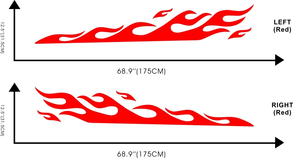 Car Decal Hot Flame 68” for A Class A180 Vinyl Lower Door Panel sticker ZC1430