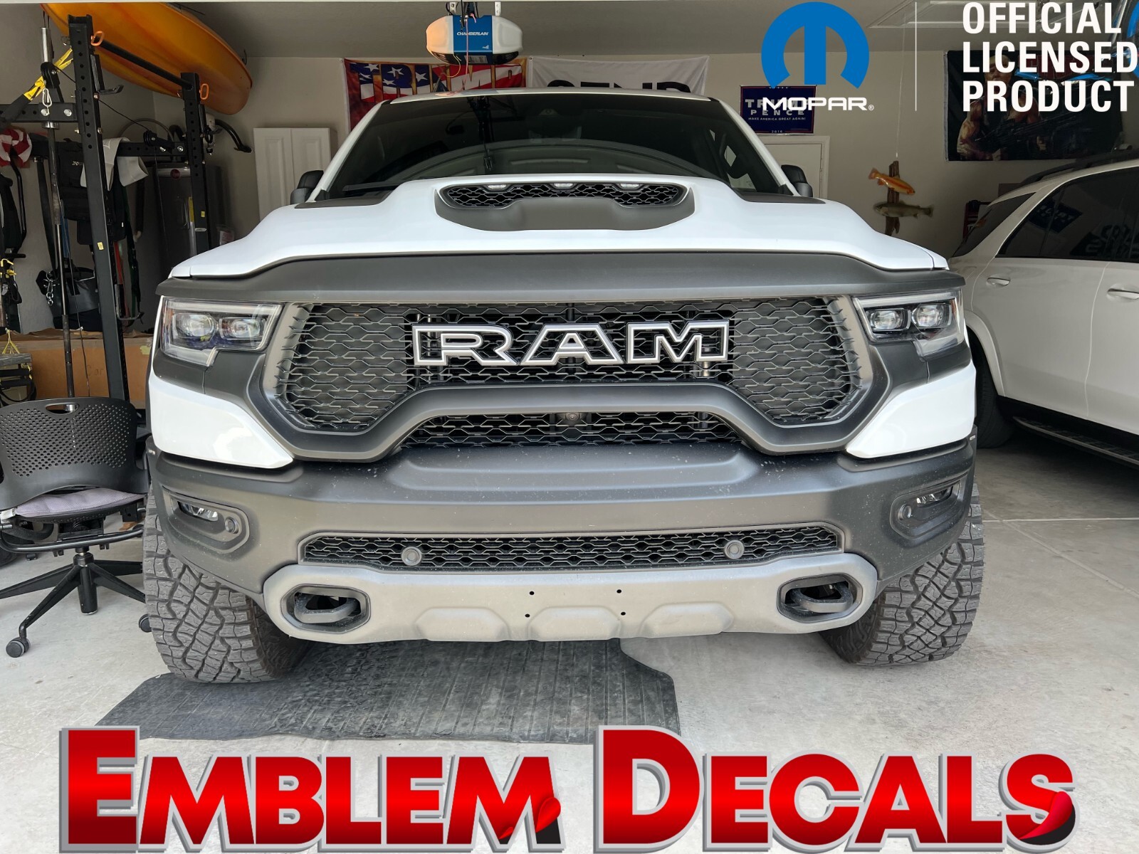 Ram 1500 TRX Grill ” R A M ” Emblem Overlay Decal 2021 2022 2023 2024