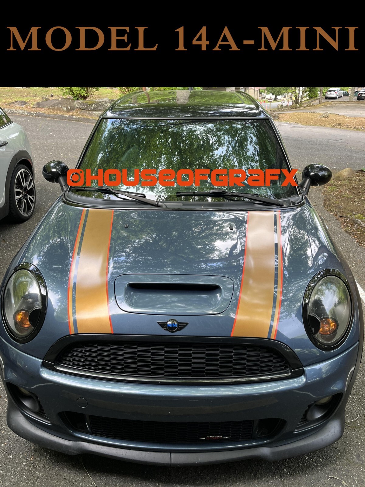 2 color Bonnet Boot stripe stripes decals graphics fit any yr model Mini Cooper