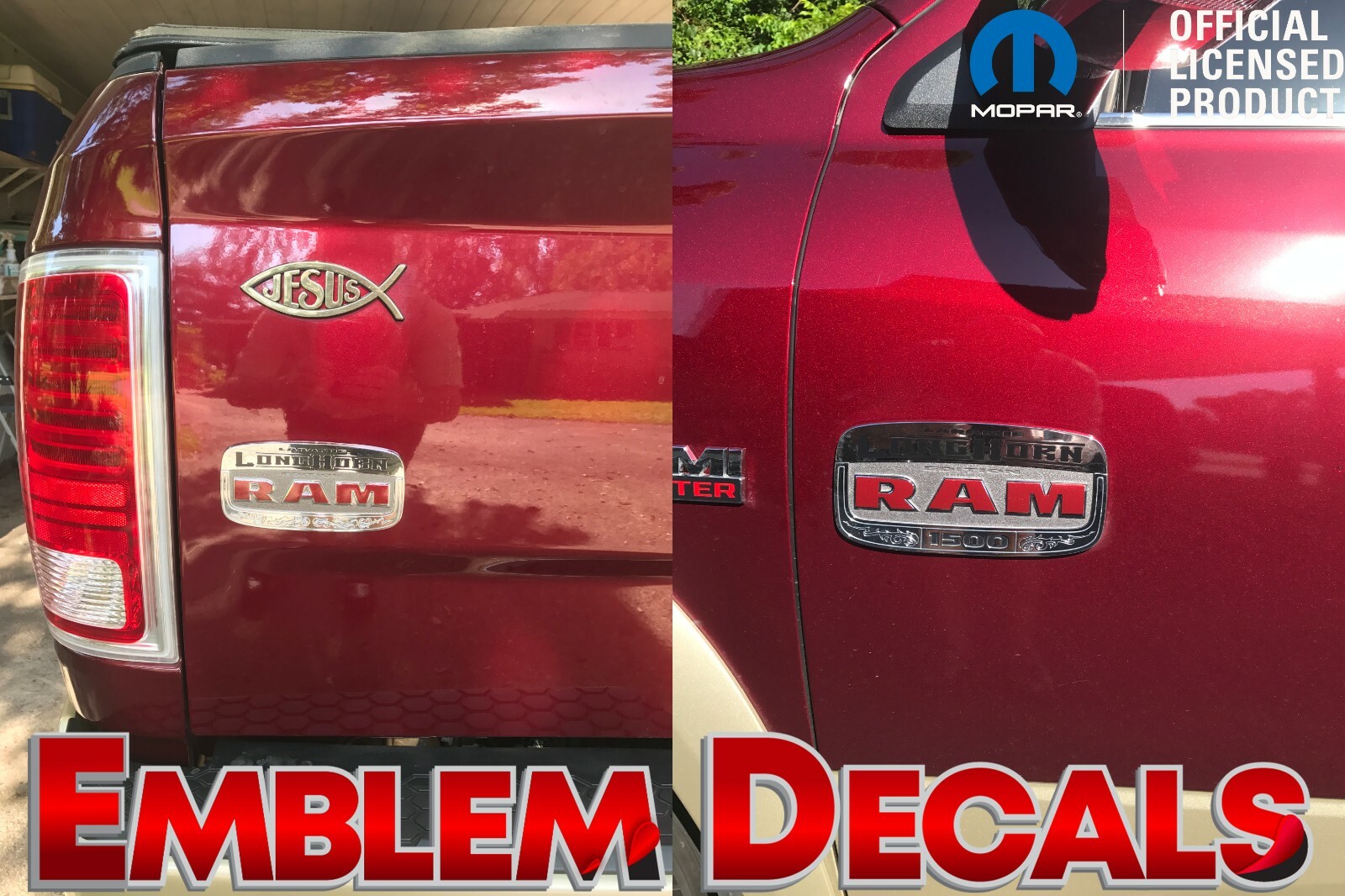 RAM 1500 2500 3500 LongHorn Emblem Decals 2013 2014 2015 2016 2017 2018
