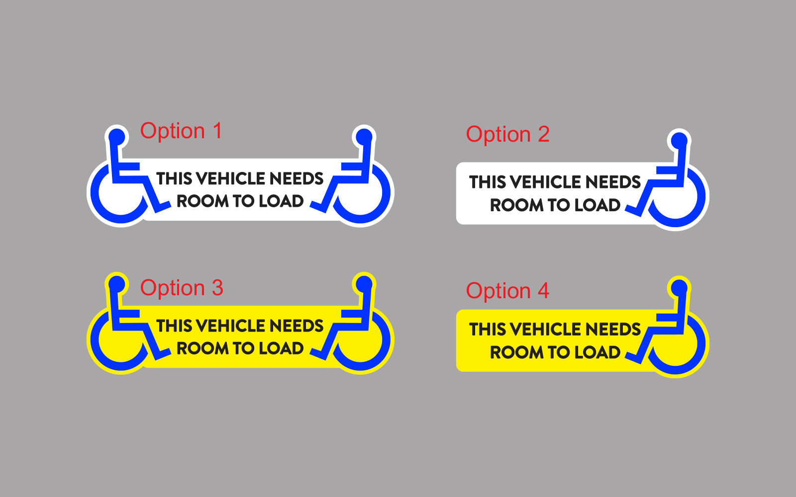 Wheelchair Access Van Car Safety Sticker | Keep Clear Leave Space Decal Vinyl