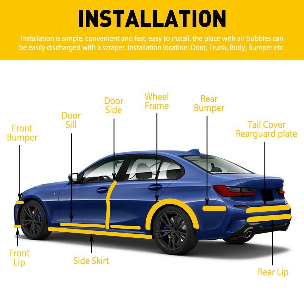 Car Door Carbon Fiber Sticker Antiscratch Protector Sill Scuff Cover Strip