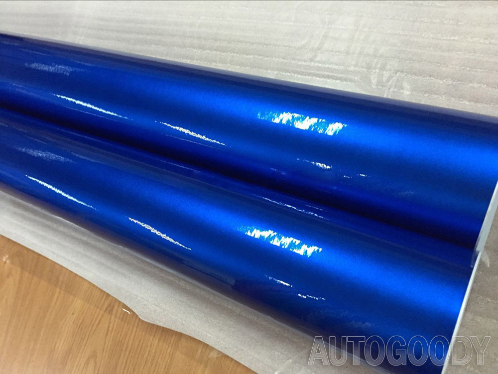 240″ x 60″ Super Gloss Metallic Blue Vinyl Film Wrap Air Bubble Free 20ft x 5ft