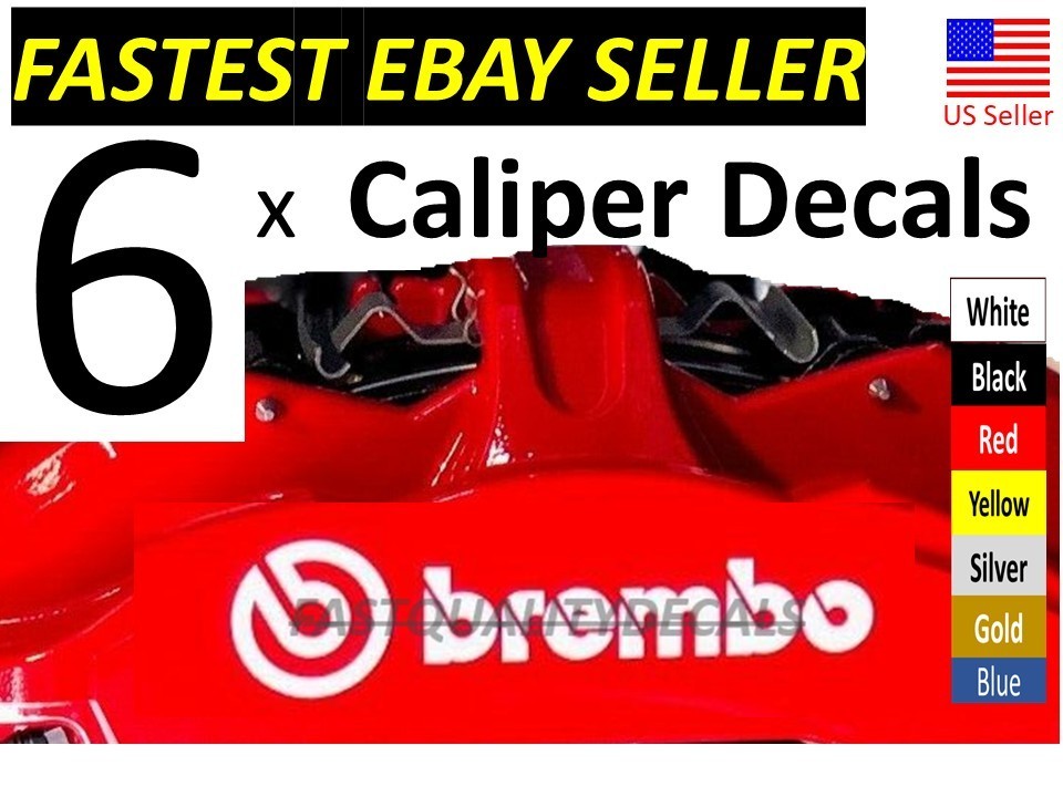 6x Caliper Decal for BREMBO brakes – CHOOSE COLOR – FAST SHIPPING