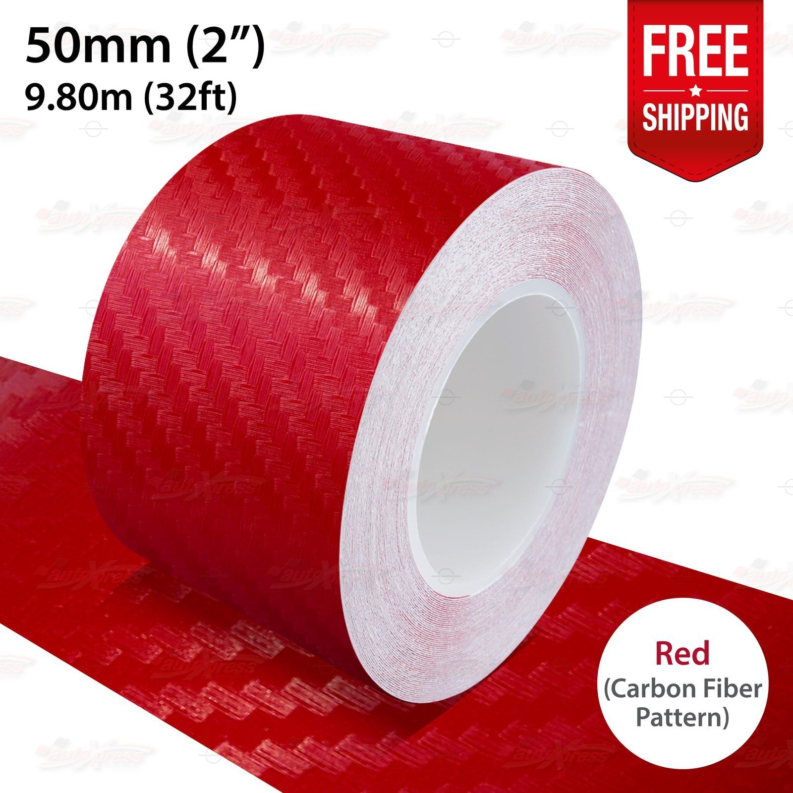CARBON FIBER RED 2″ 50mm Roll PIN STRIPE PinStriping TAPE Decal Vinyl Sticker