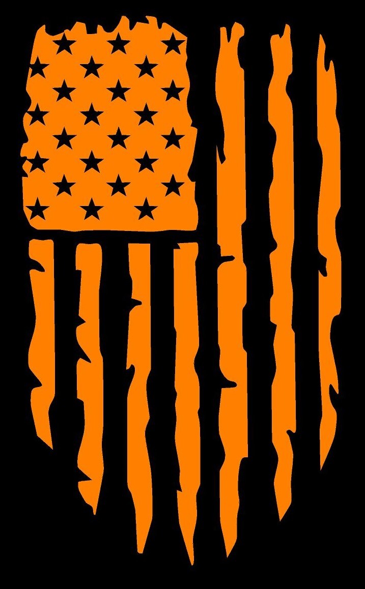 American Flag Tattered Vertical Hanging Style 2 Multiple Colors and Sizes