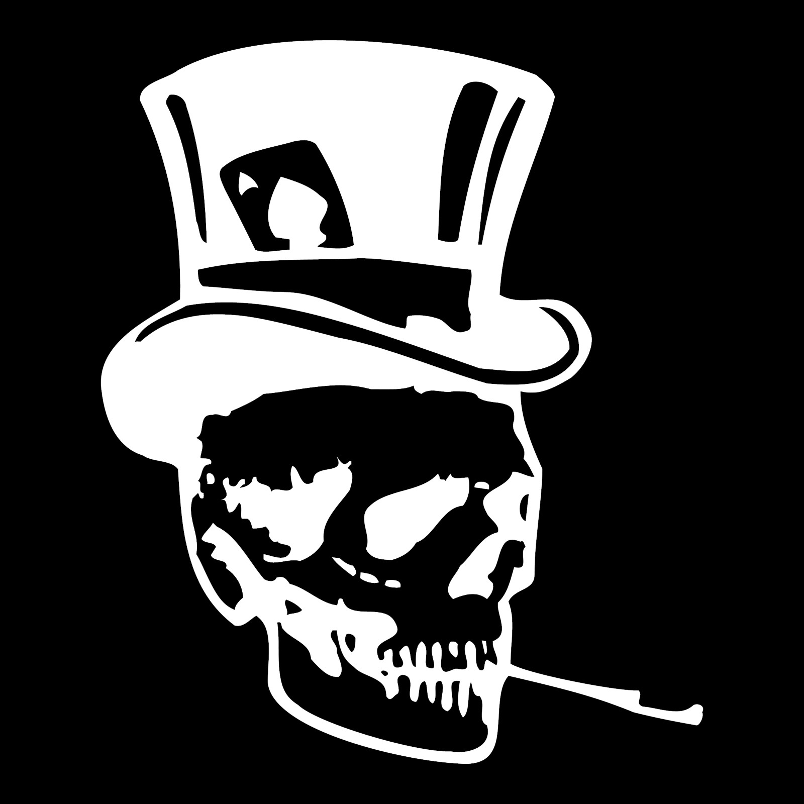 Smoking Skull In Top Hat Car Truck Window Wall Laptop Vinyl Decal Sticker.