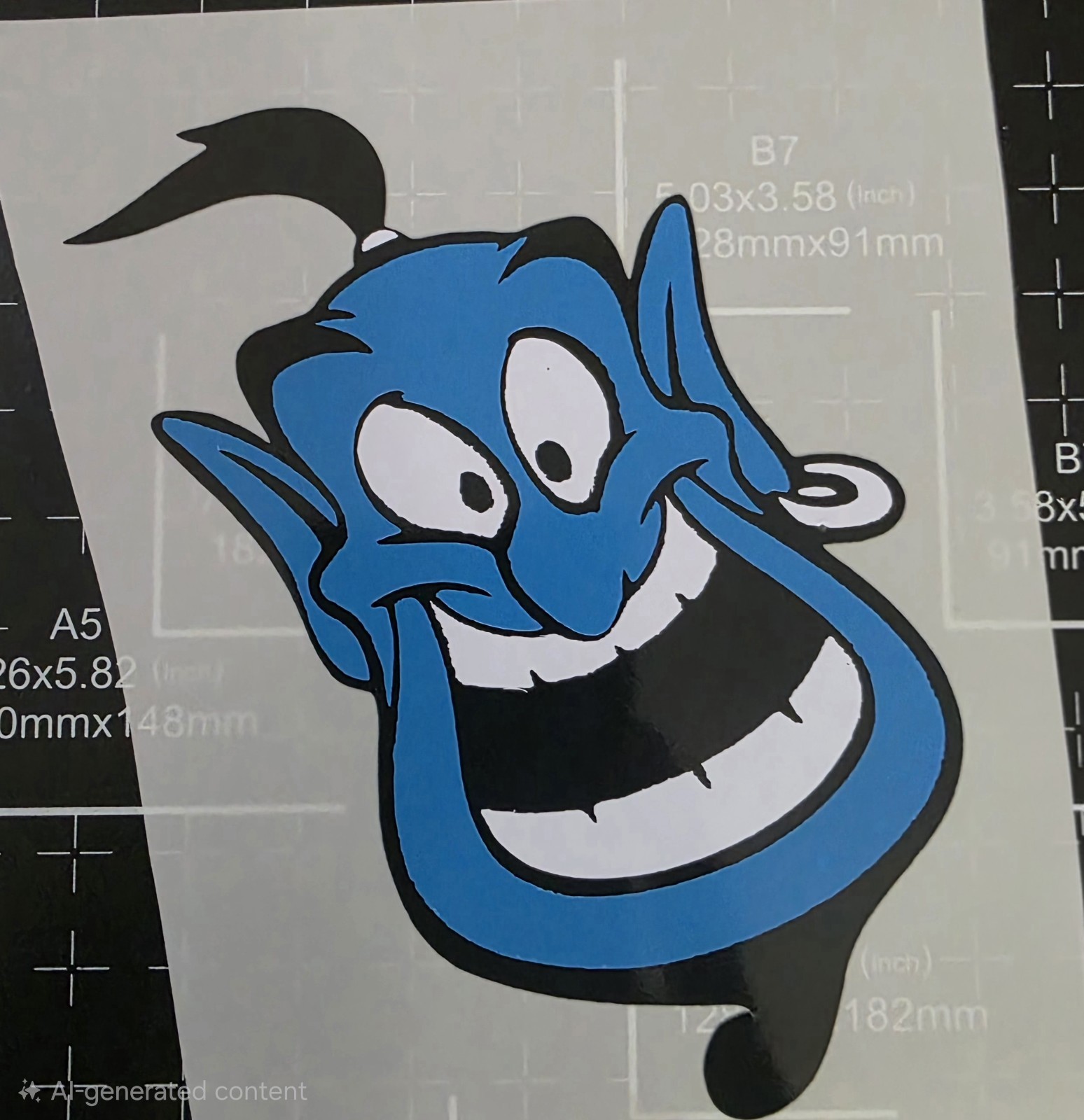 Genie Vinyl Decal Stickers Laptop Blue White and Black Multicolor