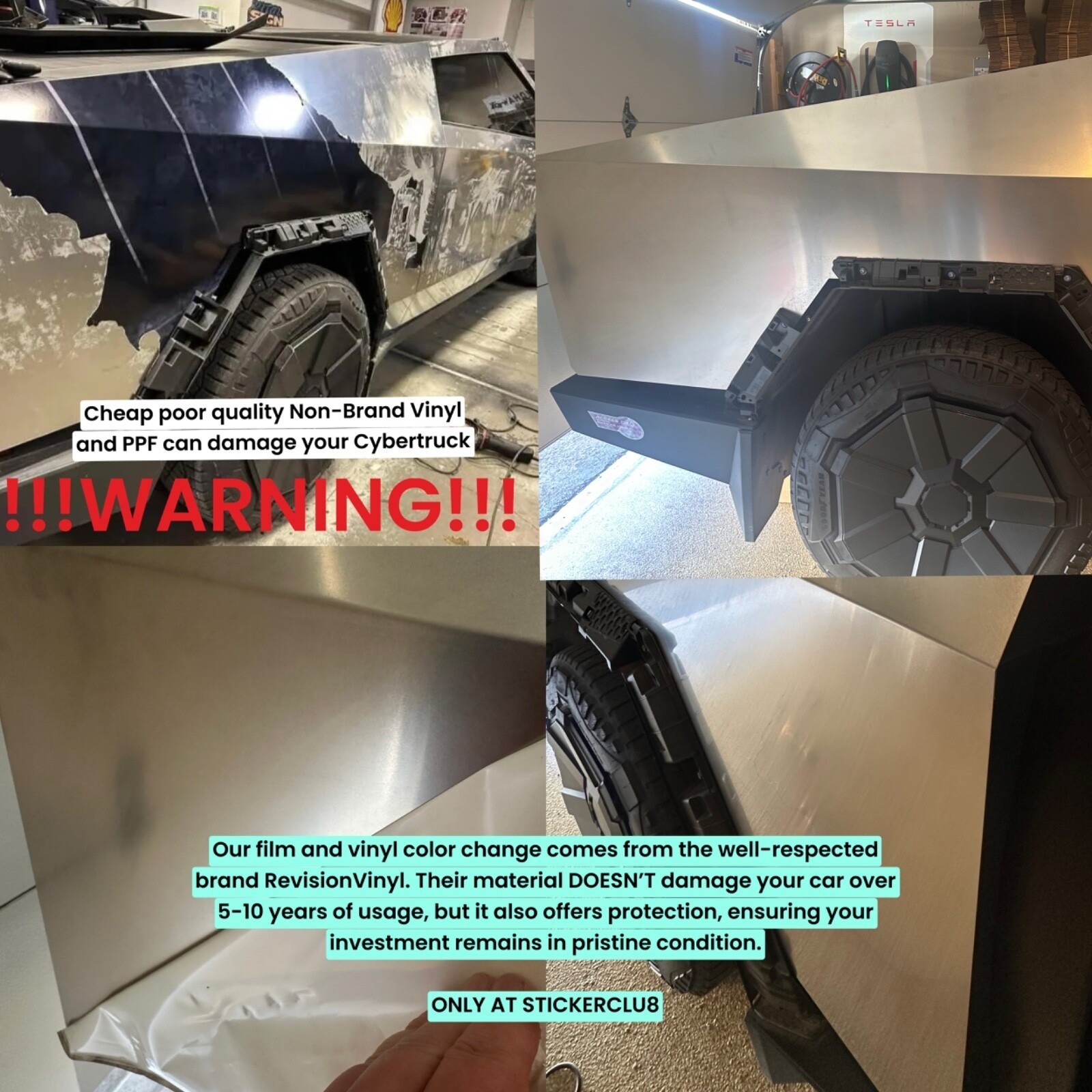 Tesla Cybertruck DIY Vinyl Wrap Precut Kit Color Ultra Gloss Demon Flame Rainbow