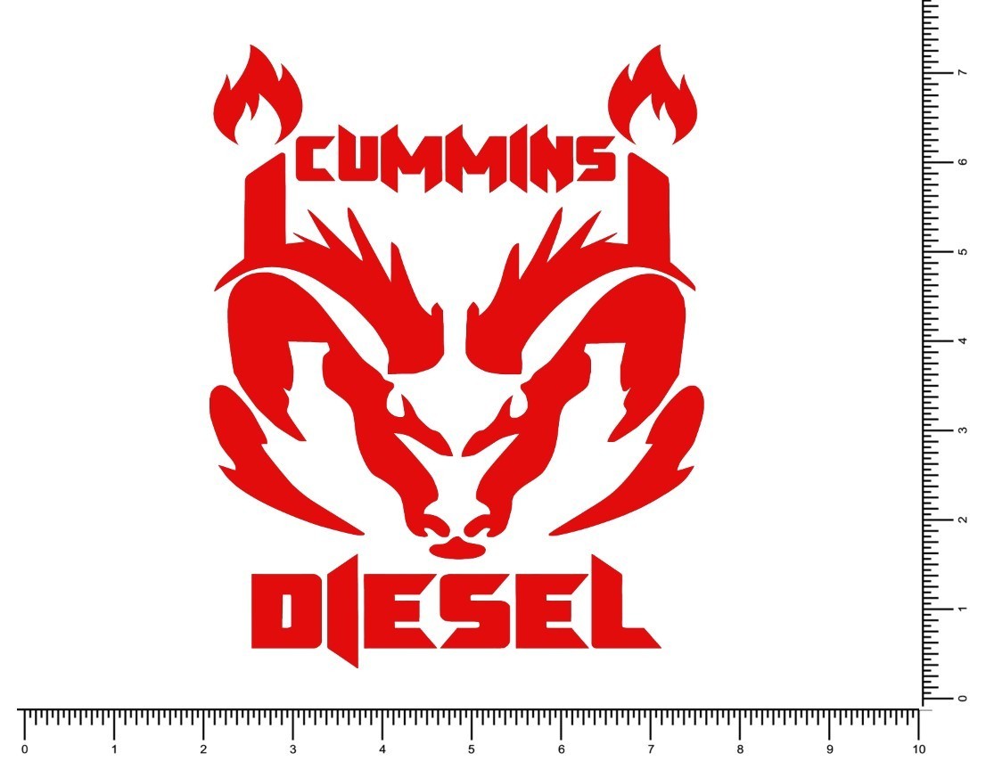 Dodge Ram Cummins Diesel Flames Turbo Die Cut Decal 7″ x 5.5″ XXL