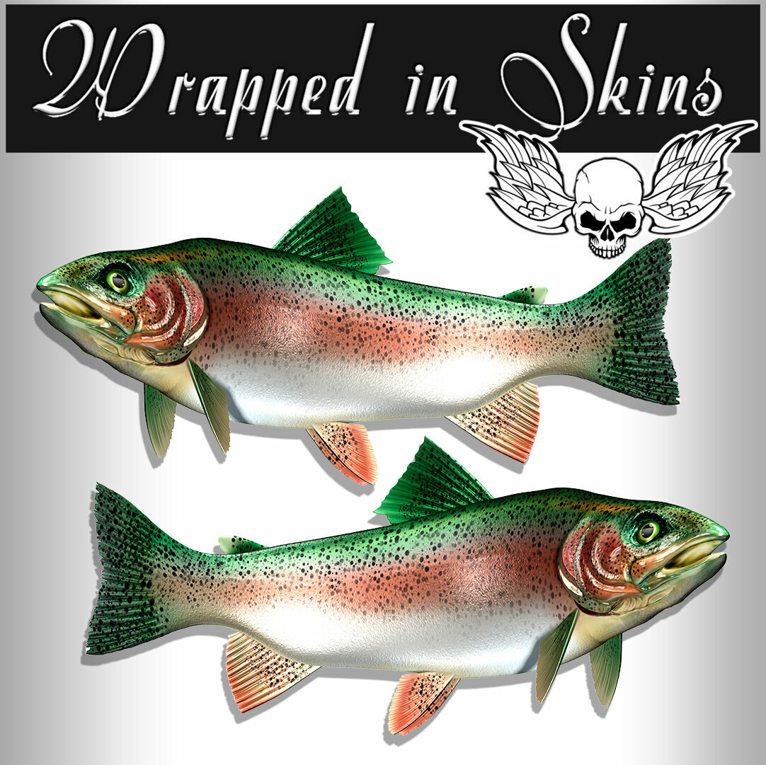 RV Decals Vinyl Graphic Decals 2 Trout Fish 24″ Boat Graphic Decals RV#97