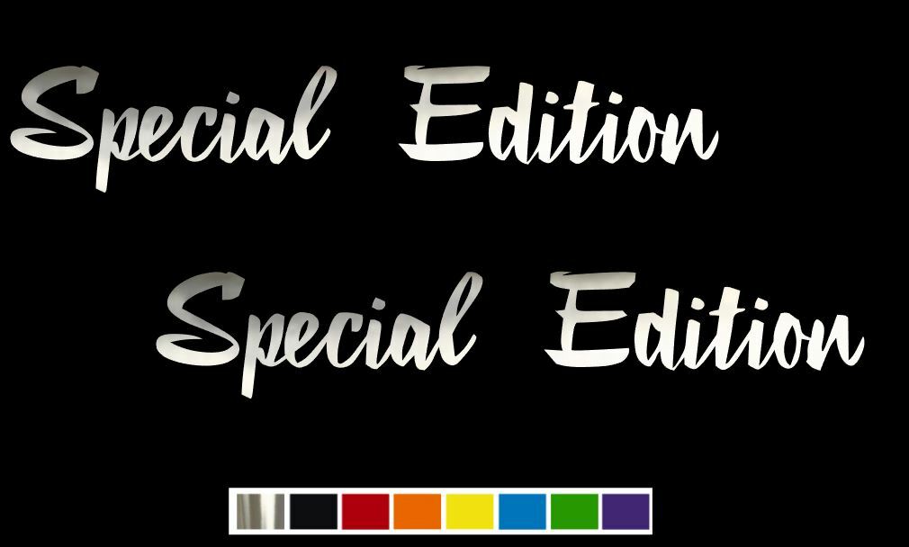 (2) Special Edition Bold Font Vinyl Decal Set CUSTOM SIZE COLOR CARS,TRUCKS