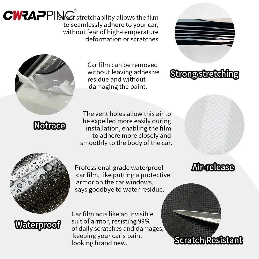 Car Adhesive Vinyl Honeycomb Auto Decal Wrap Film Waterproof Car Stickers Consol