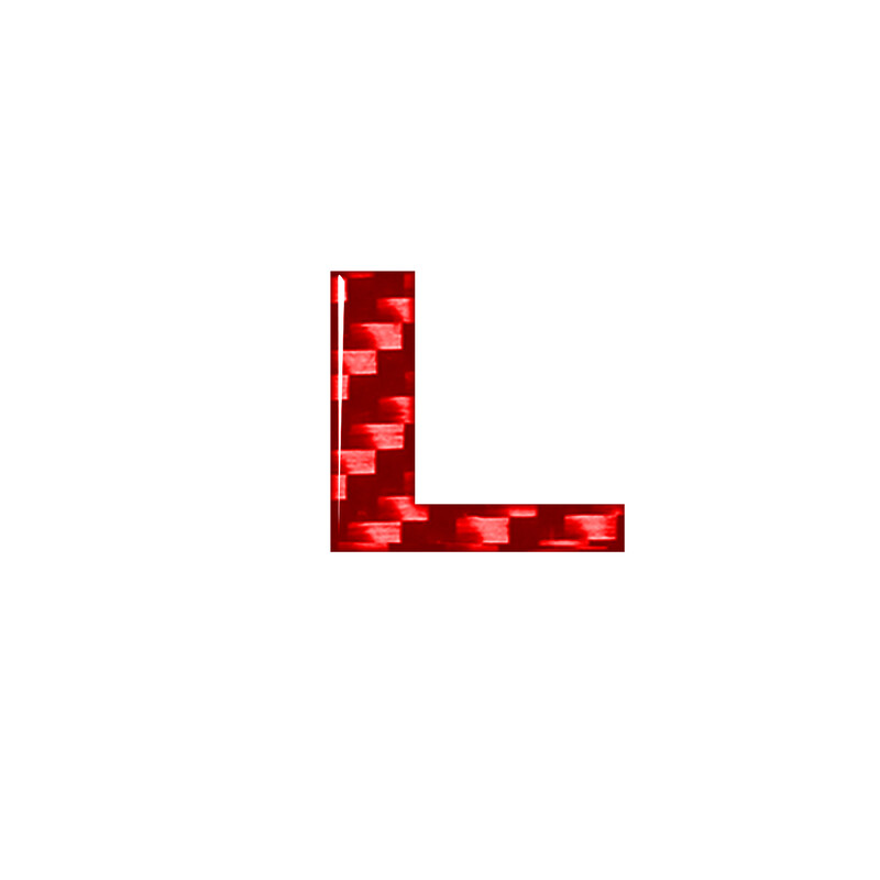 1pcs Red Real Carbon Fiber Car DIY Letter/Number Decals Sticker
