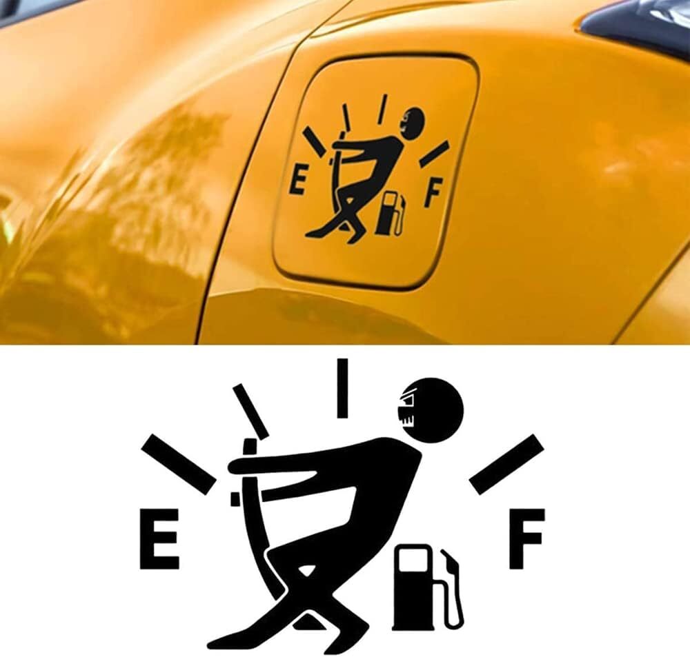 Funny Car Stickers High Gas Consumption Decal Fuel Gage Empty Stickers Fit Car