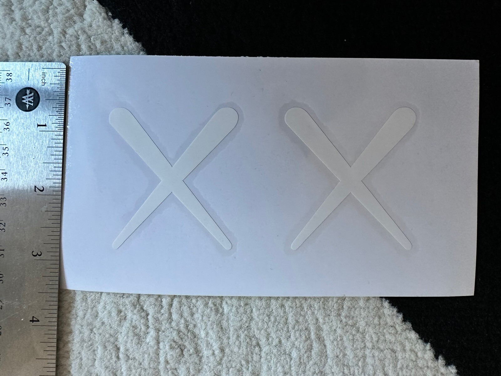 KAWS Figure Box Logo Laptop Car Window White Decal Vinyl Sticker 6×3 Inches