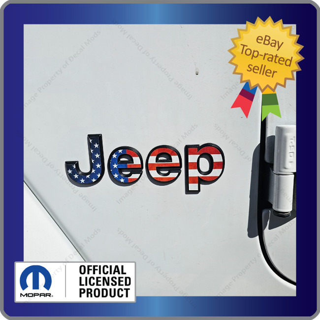 Jeep Gladiator Side Flat Overlay stickers decals letters American Flag USA FK1P4