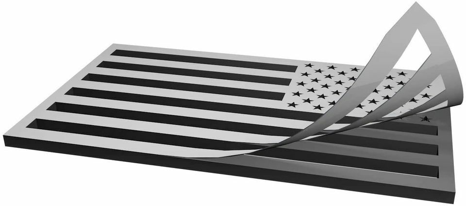 5″x 3″ Thin Blue Flag Fender Emblem Sticker Forward & Reverse Set Acrylic