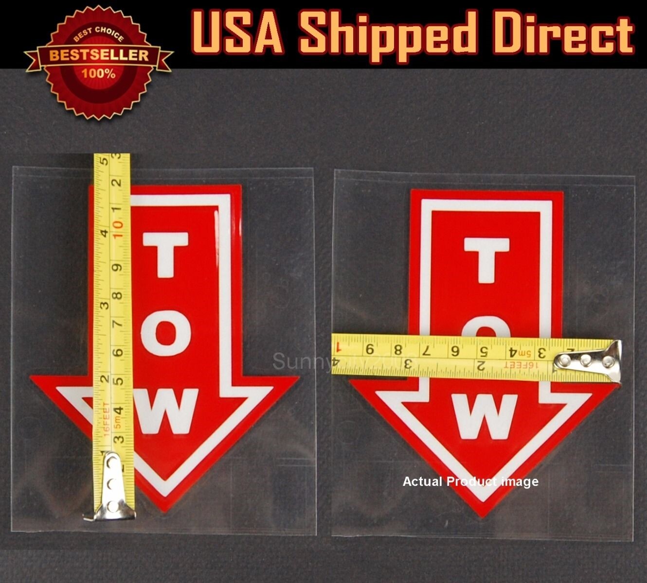4.5″ x3.75″ Bumper Red WaterProof Tow Arrow Point Sticker Decal For Toyota Scion
