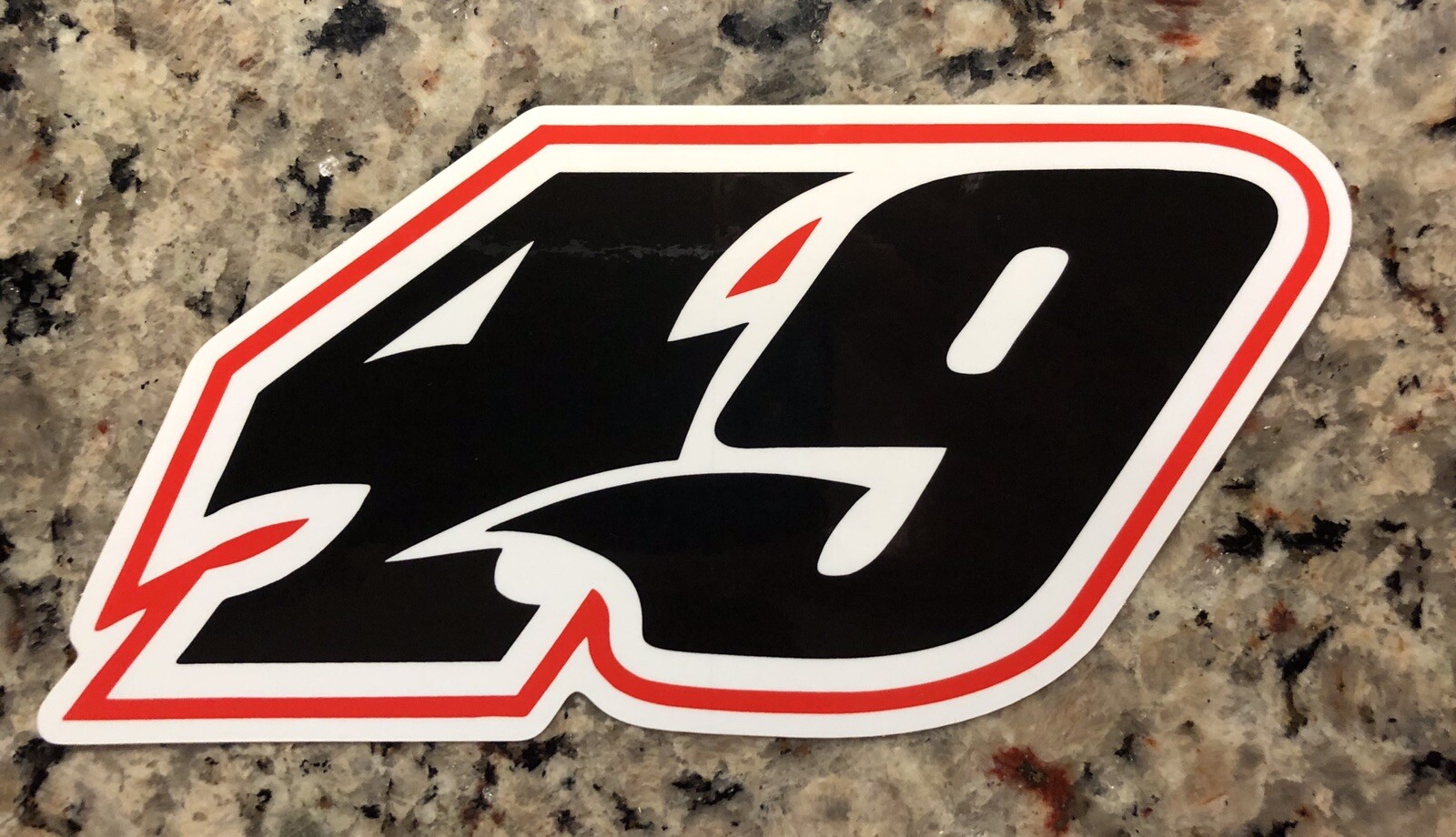 Jonathan Davenport #49 Decal,red outline Glossy- Approx 7” X 3 1/2”- Ships Free