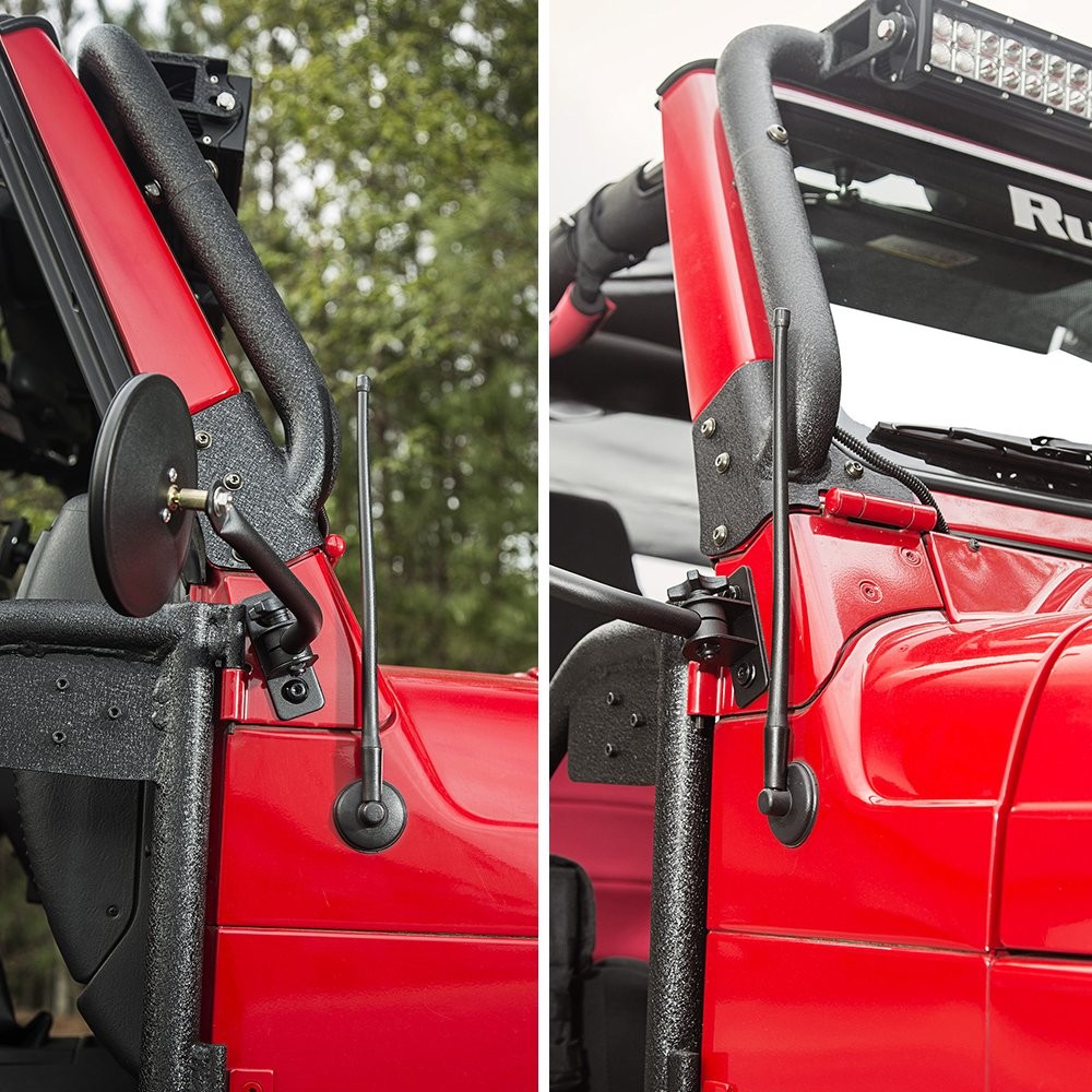 1/2Set Rugged Reflex Antenna Ridge 13 inch For Jeep Wrangler JK Unlimited 2007-2