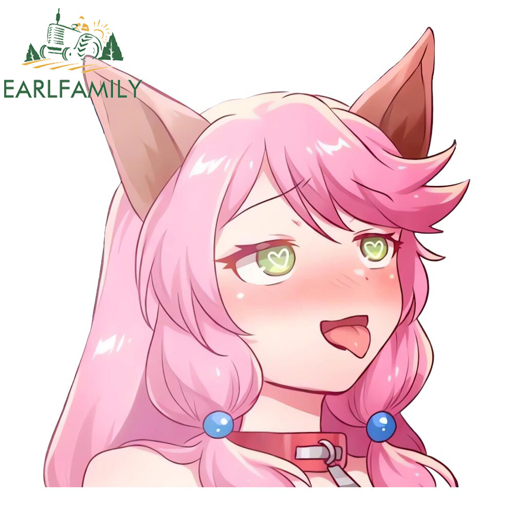 EARLFAMILY 5.1″ Anime Ahegao Pink Furry Girl Car Decals Windshield Vinyl Sticker