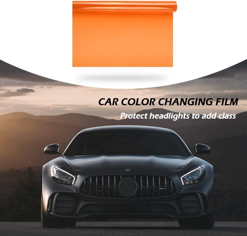 Direct Fit Car&Motorcycle&Electric bike Head Light Tail Light Film Amber Orange
