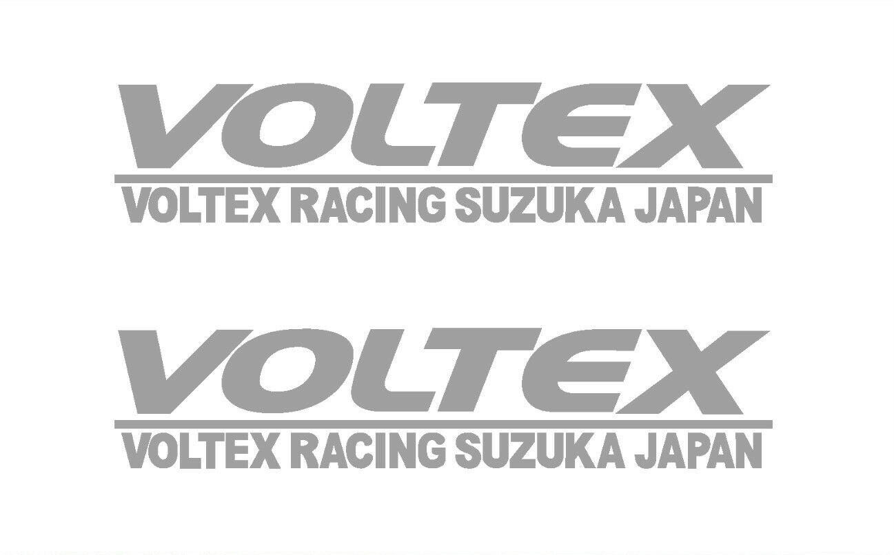 2x Silver VOLTEX DECAL GT WING VINYL STICKER FOR FRS 350Z 370Z S2000 EVO GTR