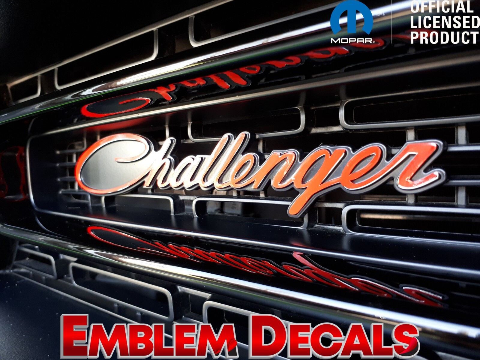 Dodge Challenger 70’s Script Grill Emblem Decal 15 16 17 18 19 2020 2021 2022 23